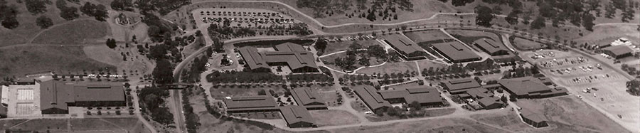 Aerial photo of campus in 1967