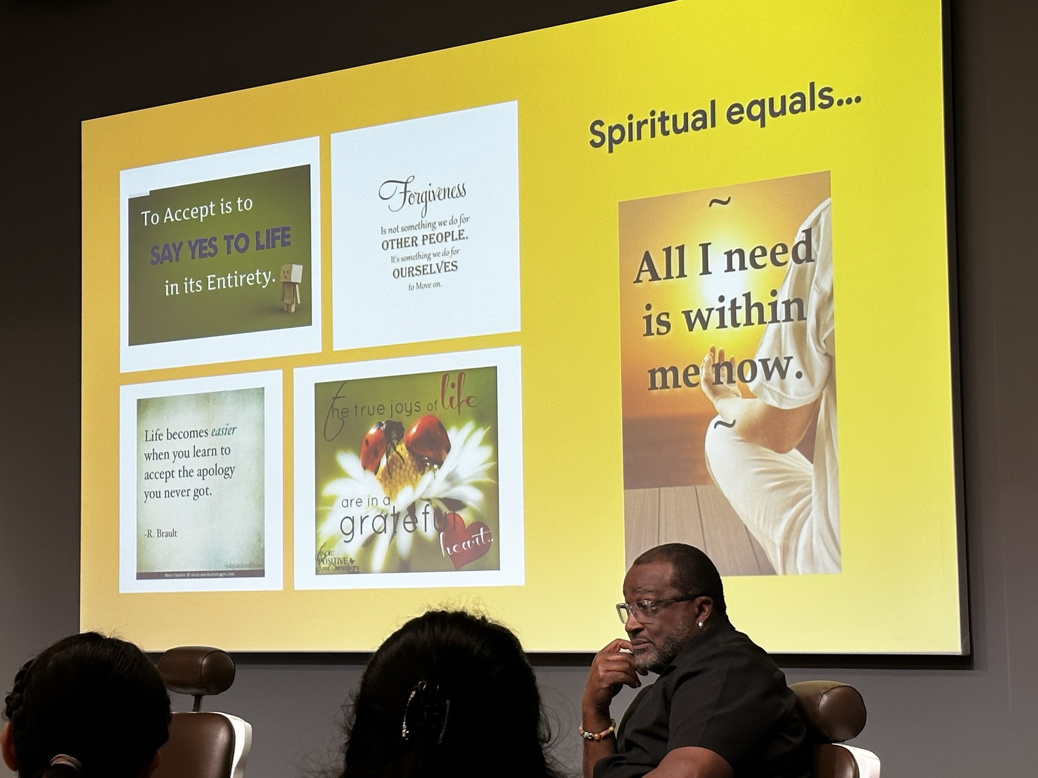 An image of one of the slides talking about spritual equality