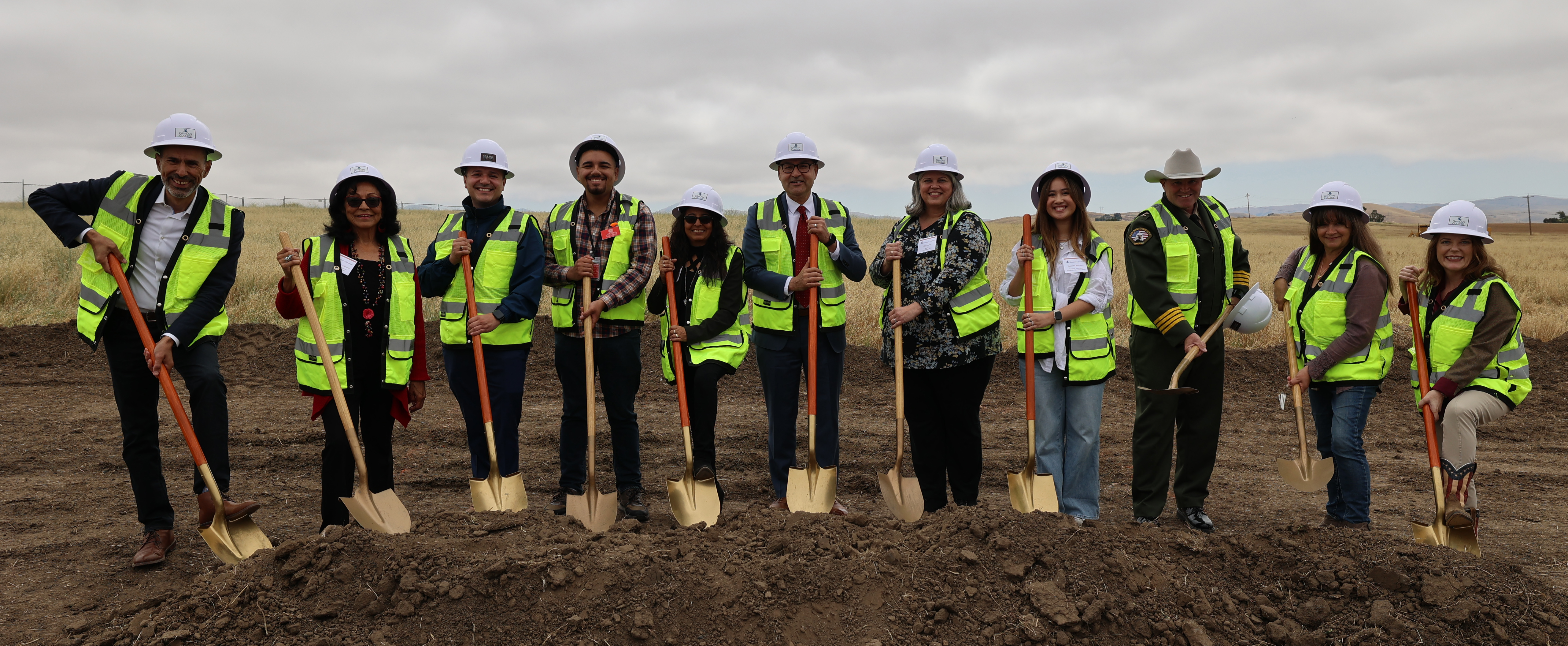 Ground breaking group shot from left to right Serafin Fernandez, Elvira Robinson-Zaragoza, Andres Rodriguez, Judy Rodriguez, Dr. Pedro Avila, Mia Casey, Ysabella Johnson, Eric S. Taylor, Jeanie Wallace, and Angela Curro.